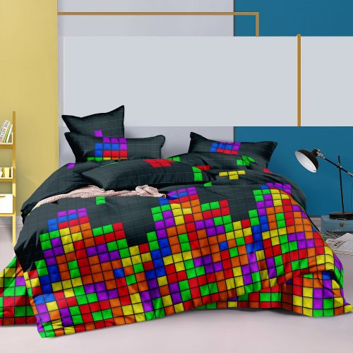 Pościel Satynowa 160x200 Tetris 1779