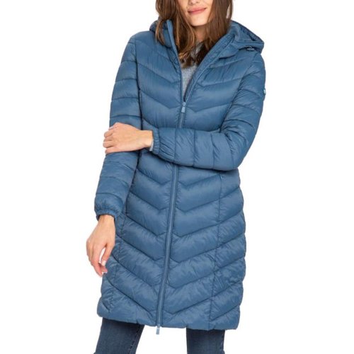 Przejściowy płaszcz damski pikowany J-IRIS- niebieski