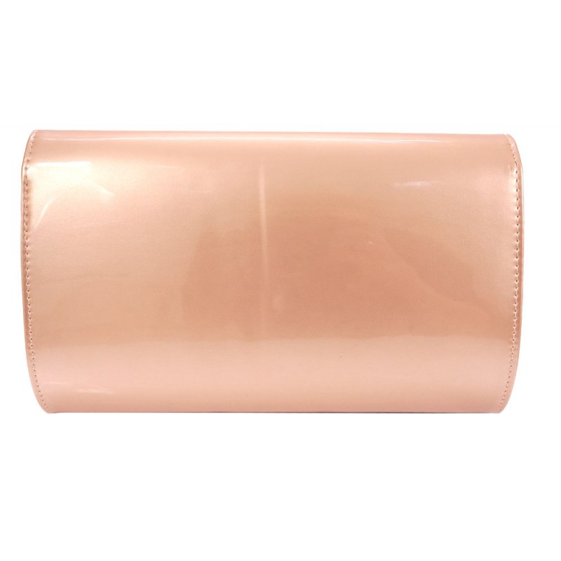 Średnia torebka kopertówka z kokardką (pudrowy róż perła)