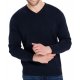 Granatowy klasyczny sweter męski w serek S-STIG