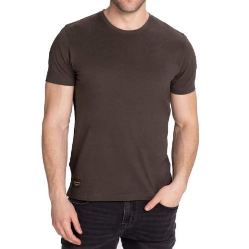 T-shirt męski jednokolorowy T-BASIC - khaki 