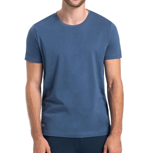 T-shirt męski jednokolorowy T-BASIC - denim