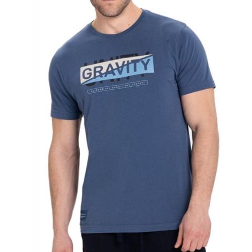 Niebieski t-shirt męski T-GRAV