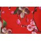Sukienka trapezowa z kieszeniami wzorzysta (różowe kwiaty czerwień)