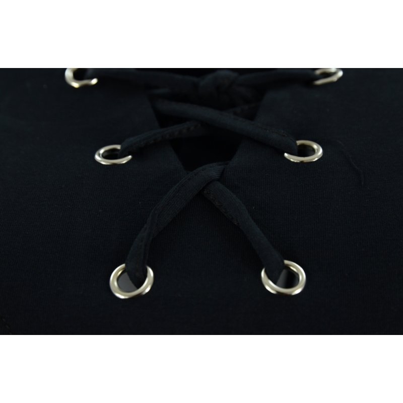 Bluzka z sznurowaniem na dekolcie (czarna)