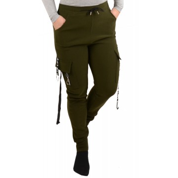 Spodnie damskie bojówki ocieplane AF-K19ND - khaki