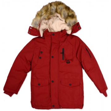 Zimowa kurtka parka chłopięca BQ-895 - czerwona