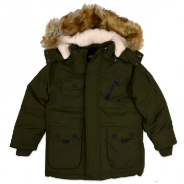Zimowa kurtka parka chłopięca BQ-893 - zielona