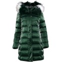 Płaszcz damski zimowy z połyskiem W822 - zielony