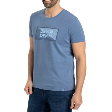 T-shirt męski T-ENIM-niebieska