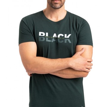 T-shirt męski z bawełny T-BLACK-zielony