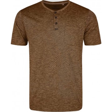 T-shirt męski T-WARREN - brązowy melanż