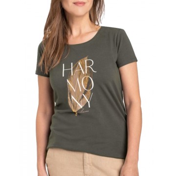 Koszulka damska T-HARMONY-khaki