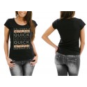 T-shirt damski z nadrukiem QUICK 12864 - czarny