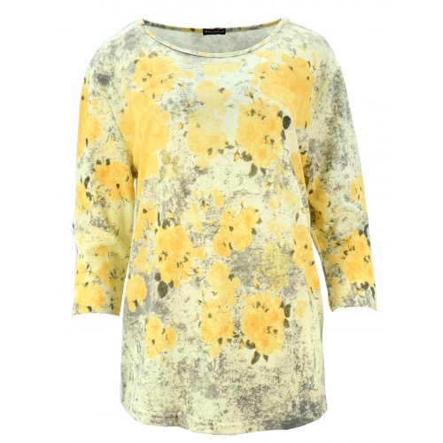 Bluzka swetrowa w kwiaty (żółta)