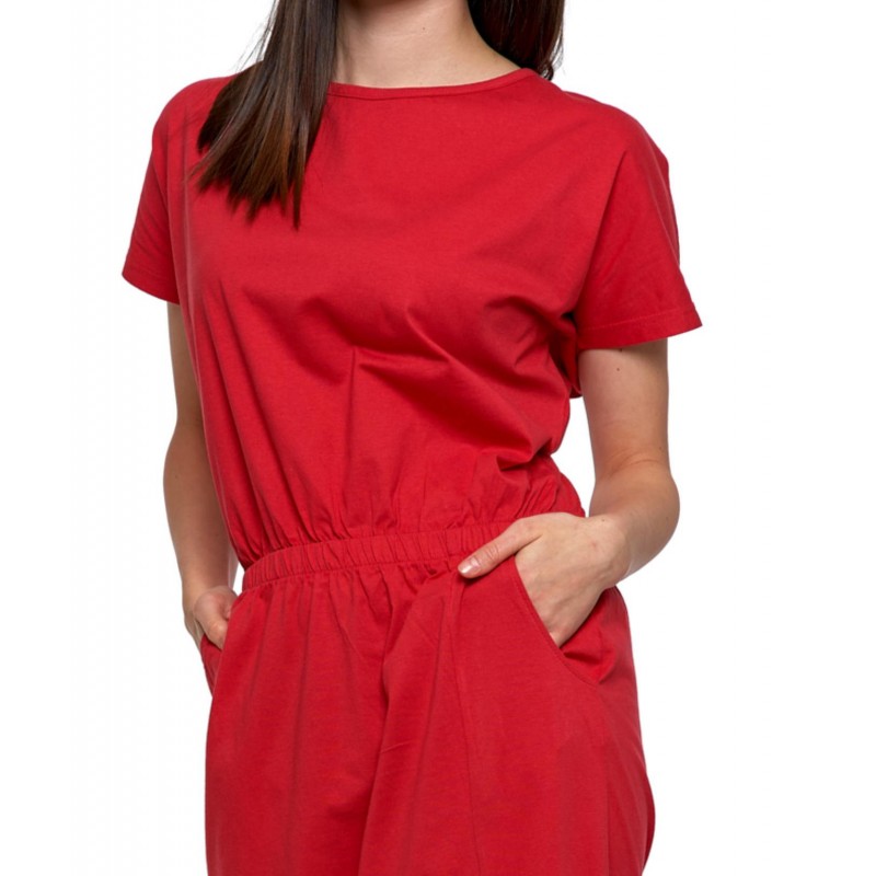 Damska sukienka bawełniana MDW3100-001 - czerwona