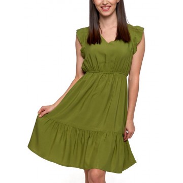 Sukienka z wiskozy MDW2100-006 - zielona