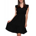 Sukienka z wiskozy MDW2100-006 - czarna