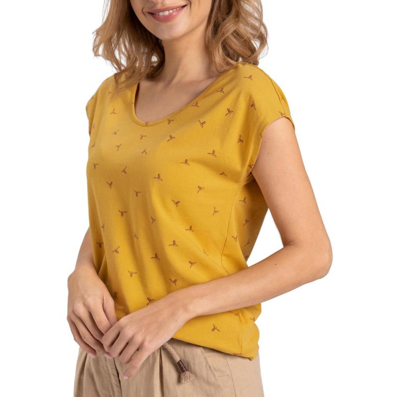 Koszulka damska z dekoltem V T-SING - żółta