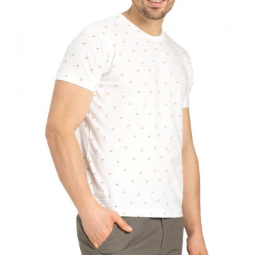 T-shirt męski z bawełny T-LUNETTE - biały