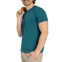 T-shirt męski z bawełny T-AIDEN - turkusowy