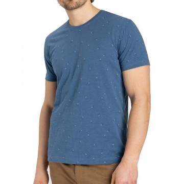 T-shirt męski z bawełny T-AIDEN - niebieski