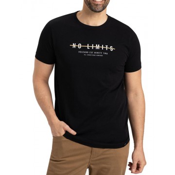 T-shirt męski z bawełny T-ARMI- czarny