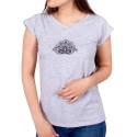 T-shirt damski bawełniany YoClub PK-064 - szary melanż