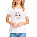 T-shirt damski bawełniany YoClub PKK-0087K-A110 - biała