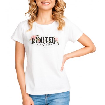 T-shirt damski bawełniany YoClub PKK-0101K-A110 - biały