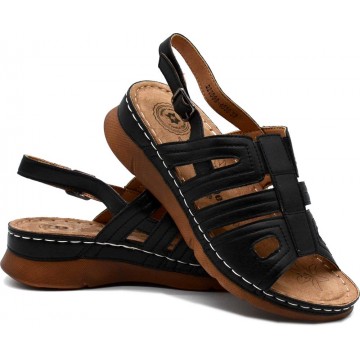 Wygodne sandały damskie COMFORT SHOE 22SD98-4535- czarne