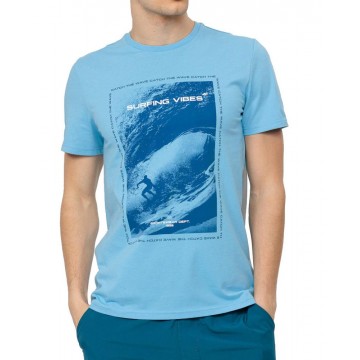 T-shirt męski 4F H4L22-TSM049 - niebieski