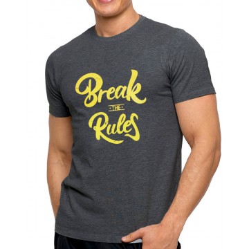 T-shirt męski BREAK THE RULES  OTS1200-568 - szary melanż