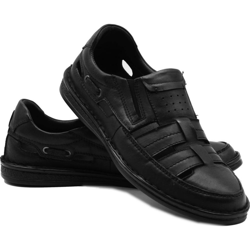 Buty męskie wsuwane American Club CY50/22 - czarne