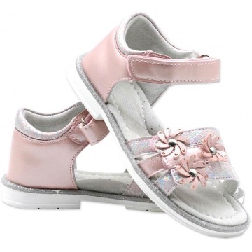 Sandały dziewczęce MISS E 22DZ23-4792 - różowe