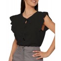 Bluzka damska z wiązaniem BD1700-511 - czarna