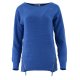 Dlugi sweter z cekinowymi zamkami (niebieski)
