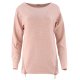 Odzież damska online Dlugi sweter z cekinowymi zamkami (puder róż)