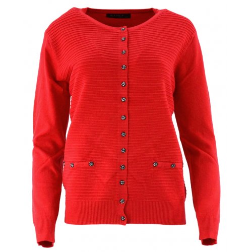 Klasyczny rozpinany sweter D. ROZMIAR (czerwony)