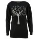 Piękny sweter z motywem drzewka (czarny)