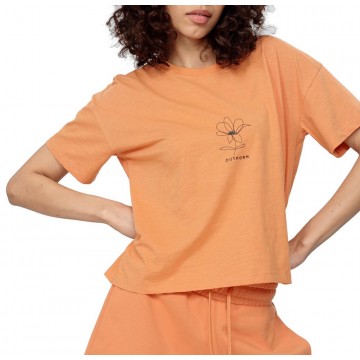 T-shirt damski oversize Outhorn HOL22-TSD619 - łososiowy