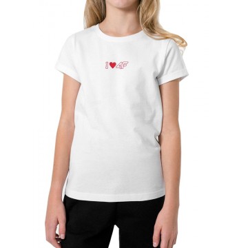 Dziewczęca koszulka 4F HJZ22-JTSD005 - biała