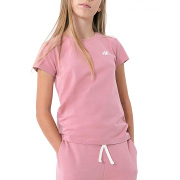Dziewczęca koszulka 4F HJZ22-JTSD001 - różowa