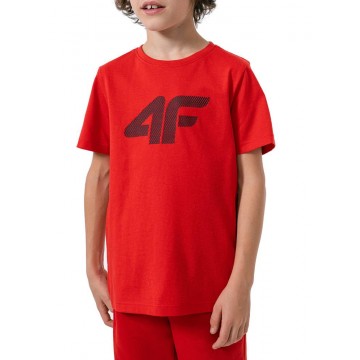Chłopięca koszulka 4F HJZ22-JTSM002 - czerwona