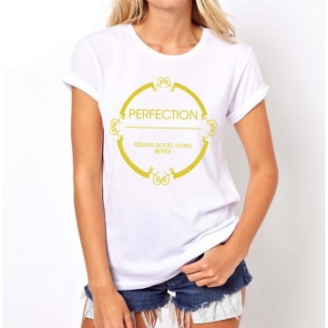 Koszulka z napisem PERFECTION (biała)