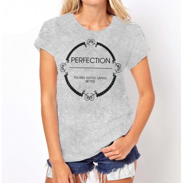 Koszulka z napisem PERFECTION (szara)