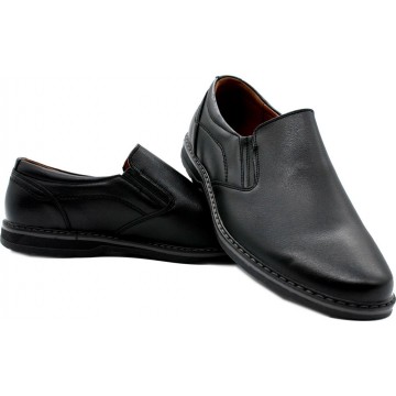 Eleganckie buty męskie wsuwane 21MN26-4093 - black