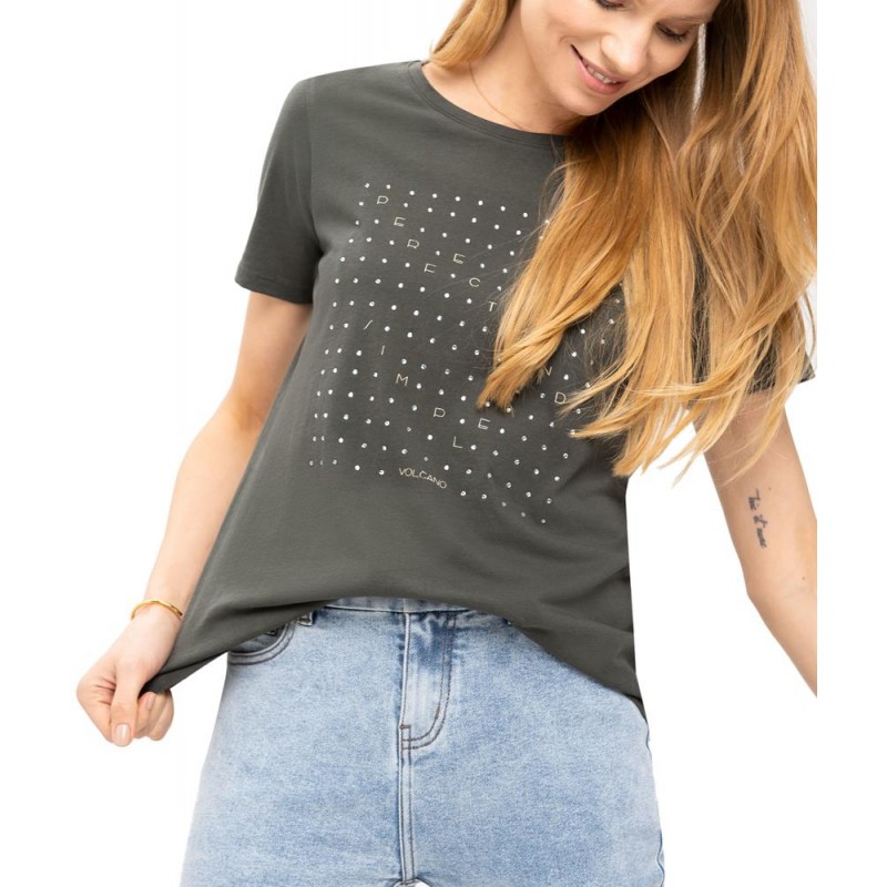 Koszulka damska T-PERFECT - khaki