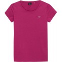 T-shirt damski 4F SS23TTSHF580 - ciemny róż