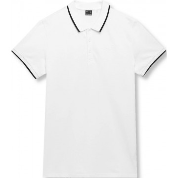 T-shirt męski polo 4F SS23TPTSM040 - biały